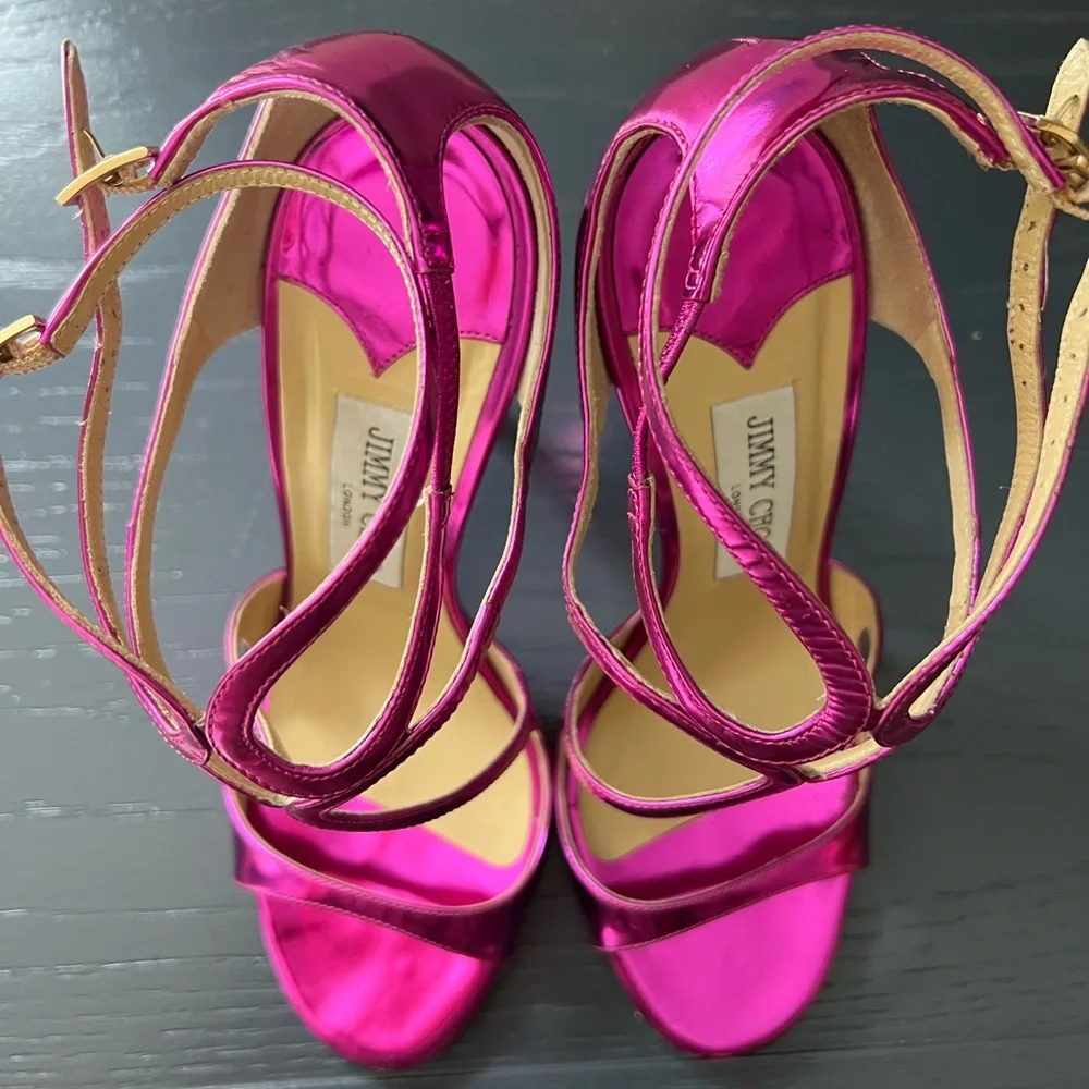 Jimmy Choo Lance mirror leather orchid. - Picture 4 of 10